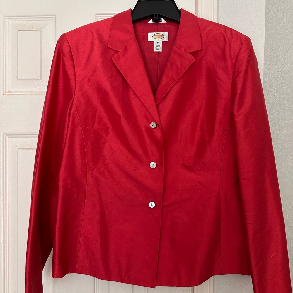 Talbots classic Bright silk jacket